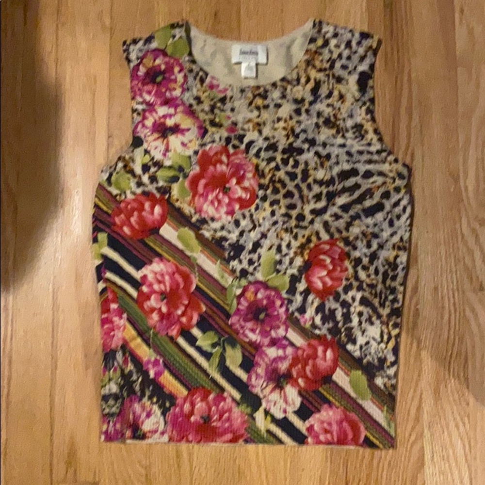 Neiman Marcus button up sweater and tank